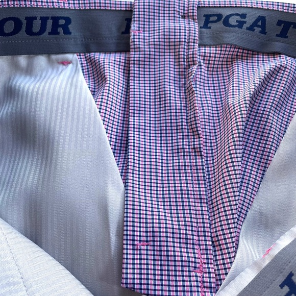 PGA TOUR Stretch/Elastica Golf Shorts in Size 40 Blue & Pink Square Pattern NWT - Picture 4 of 13